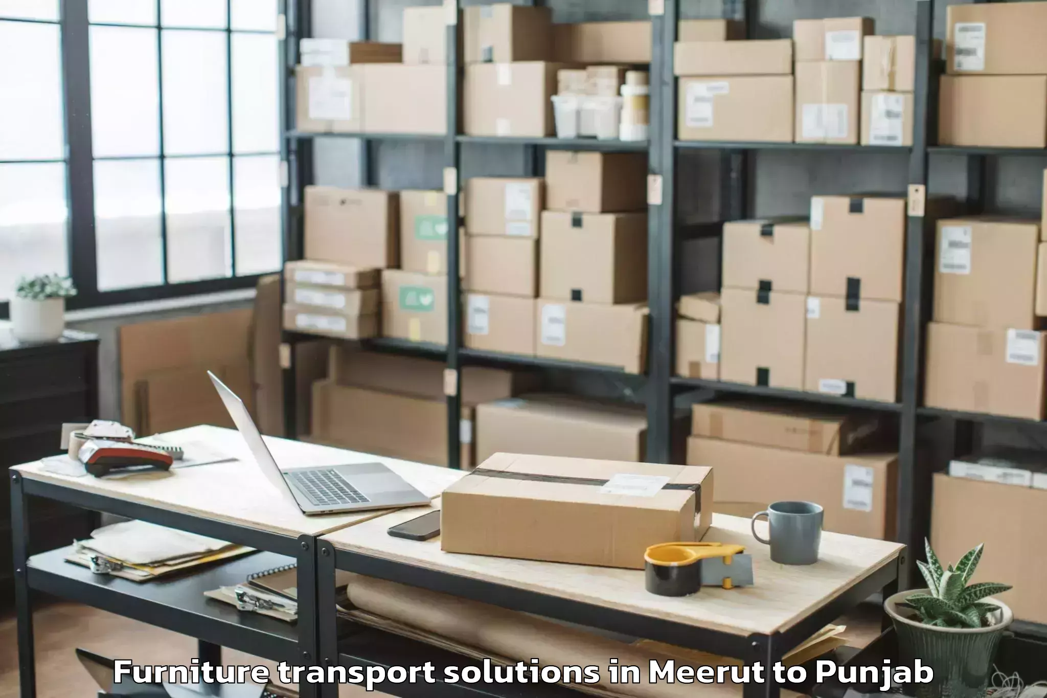 Book Meerut to Rajpura Furniture Transport Solutions Online